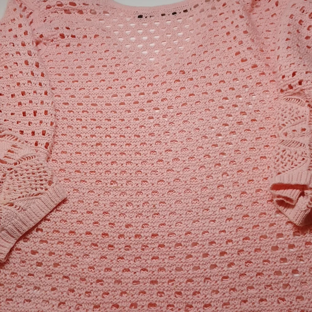 Jeanne Pierre xl crochet sweater salmon color sheer - Picture 6 of 6